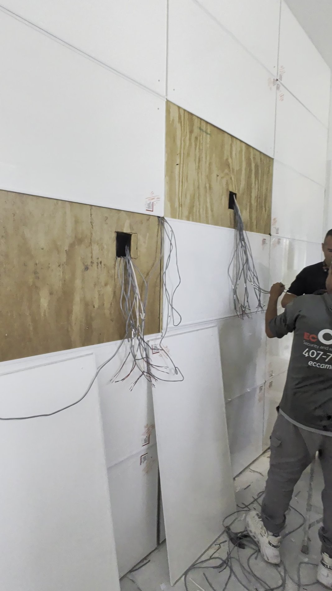 LED panel wiring for backlit onyx wall installation, Winter Park